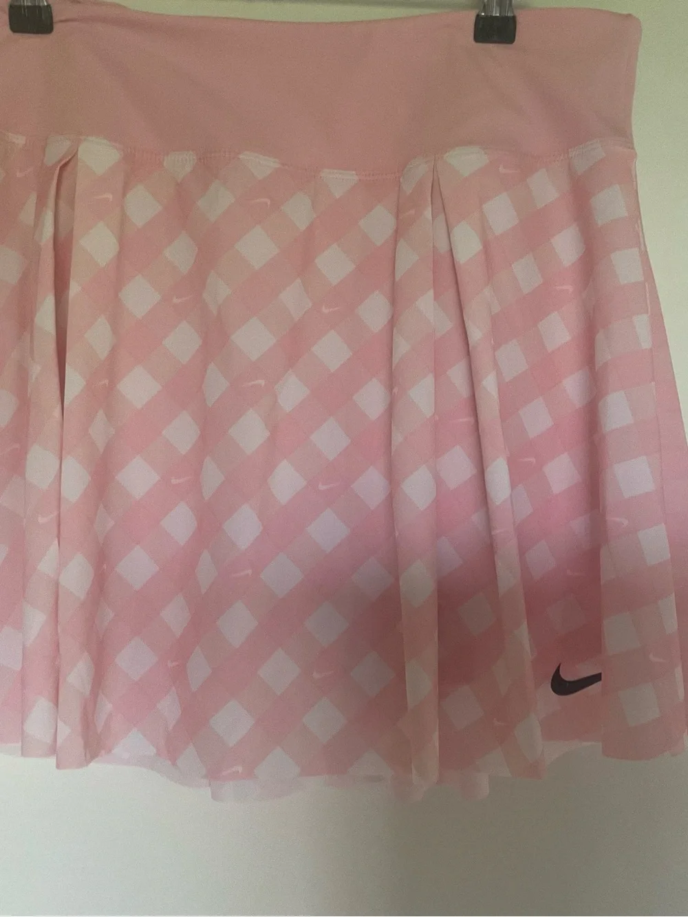 Nike Pink and White Checkered Pleated Tennis Skirt - Picture 1 of 3